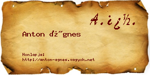 Anton Ágnes névjegykártya