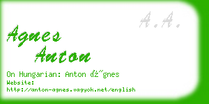 agnes anton business card